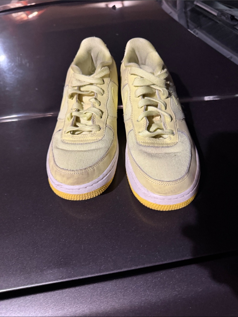 Women’s Lemon Yellow Canvas Lace-Up Sneakers